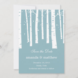 Winterhochzeit im Wald - Save The Date Karten