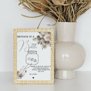 Winterhochzeit in einem Flaschenbuchzeichen Poster