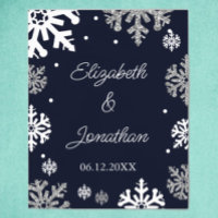 Winterhochzeit mit blauen Schneeflocken