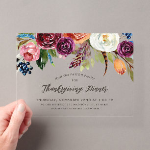 Winterhochzeit mit floralem Thema Acryleinladungen