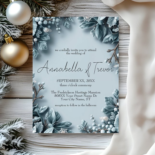 Winterhochzeit mit Frostblumen Einladung (Von Creator hochgeladen)