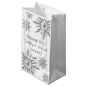 Winterhochzeit mit Schneeflocken Danke Kleine Geschenktüte