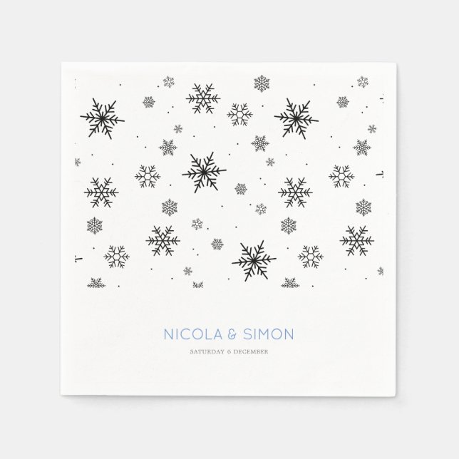 Winterhochzeit mit weichem Snowflakes Serviette (Vorderseite)