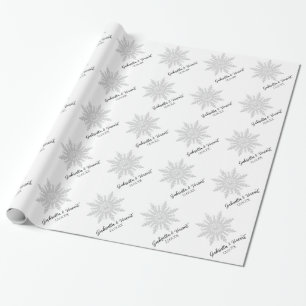 Winterhochzeit mit weißer Schneeflocke Geschenkpapier