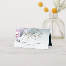 Winterhochzeit Personalisierte Blütenzeit Platzkarte