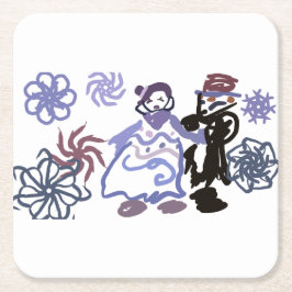 Winterhochzeit rechteckiger pappuntersetzer