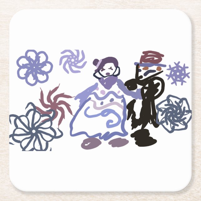 Winterhochzeit  rechteckiger pappuntersetzer (Vorderseite)