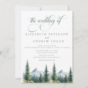 Winterhochzeit Rustikale Berge QR Code Invita Einladung