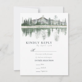 Winterhochzeit | Rustikale Berge RSVP Karte
