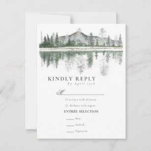 Winterhochzeit Rustikale Berge RSVP Karte