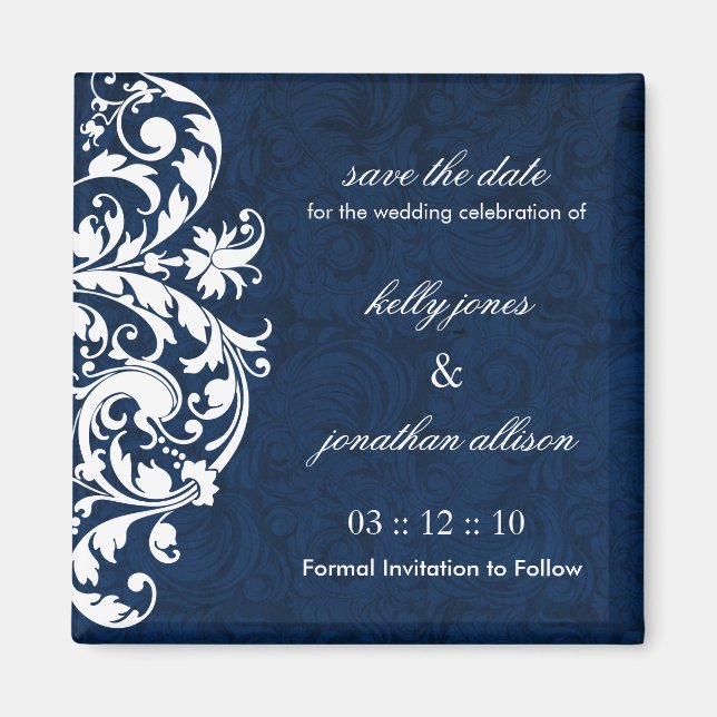 Winterhochzeit Save the Date Hochzeitsmagnet Magnet (Vorne)