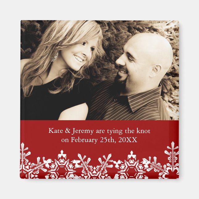 Winterhochzeit Save the Date Magnet (Vorne)