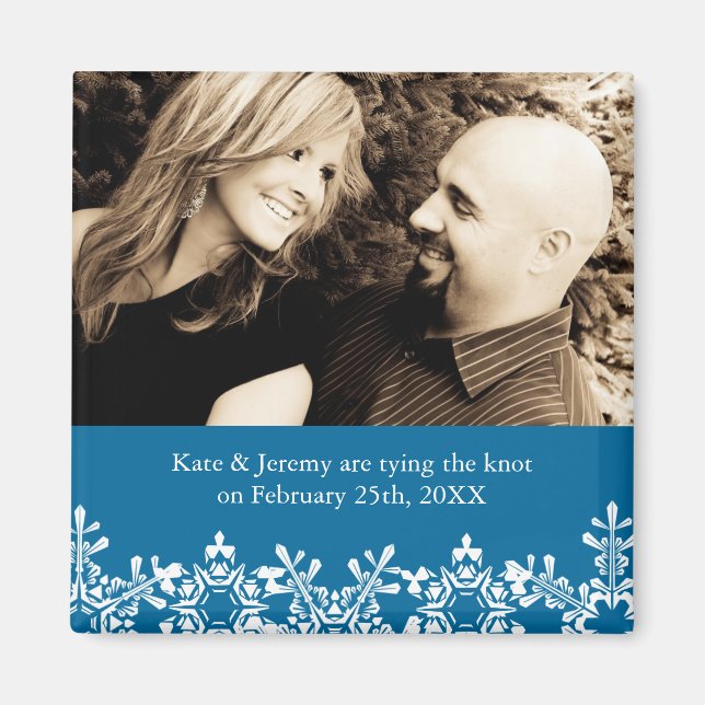Winterhochzeit Save the Date Magnet (Vorne)