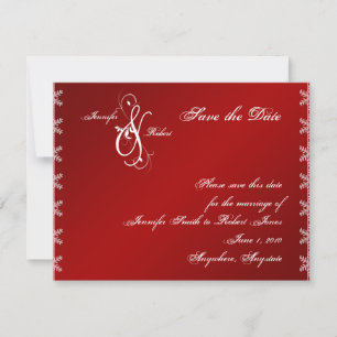 Winterhochzeit Save the Date mit Red White Snowfla