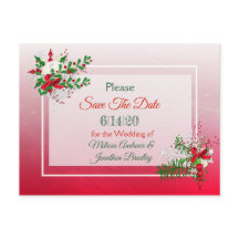Winterhochzeit Save the Date Postkarte