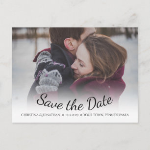 Winterhochzeit - Schneeflocken Save the Date Postk Ankündigungspostkarte