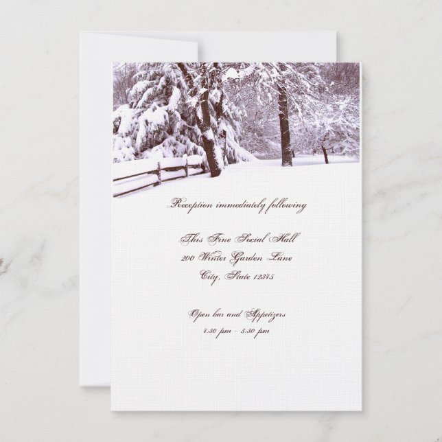 Winterhochzeit schön einladung (Vorderseite)