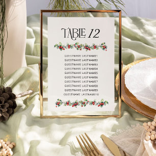 Winterhochzeit Tannen-Tischnummer Sitzordnung