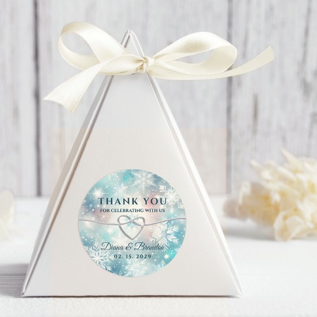 Winterhochzeit Vielen Dank für Ihre Unterstützung Runder Aufkleber (Von Creator hochgeladen)