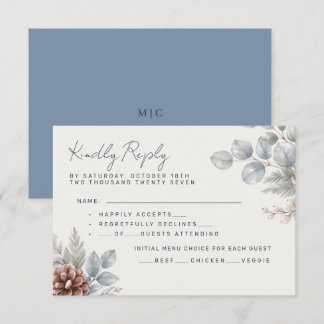 Winterhochzeit "Winter Botanical" | RSVP Karte