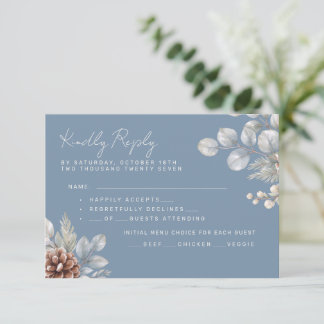 Winterhochzeit "Winter Botanical" | RSVP Karte