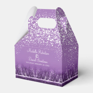 Winterhochzeitkiefernsee lila Kunst Geschenkschachtel