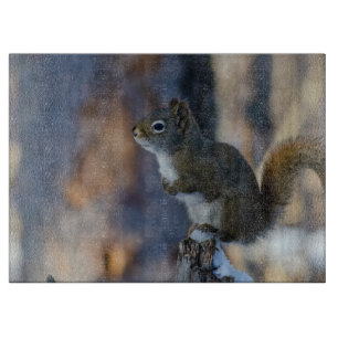 Winterhörnchen, Brauntier, kanadisches Foto Schneidebrett