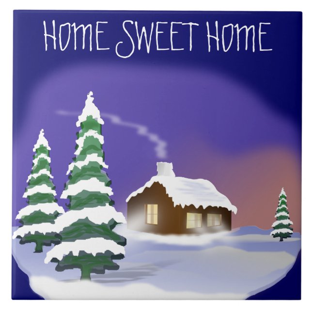 WinterHousewarming: Snowy-Zuhause-Bonbon-Zuhause Fliese (Vorderseite)