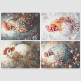 Winterhühner Seidenpapier