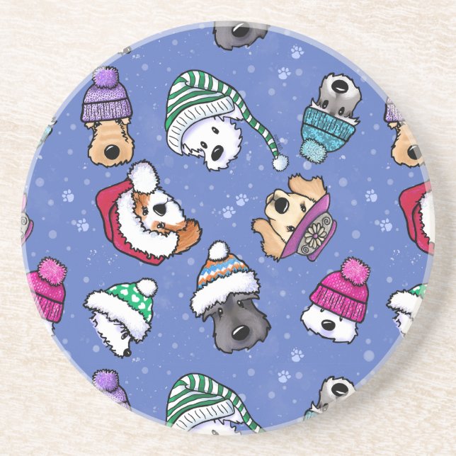 Winterhunde Getränkeuntersetzer (Vorne)