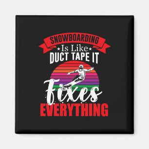 Winterhütte für Snowboarden Magnet