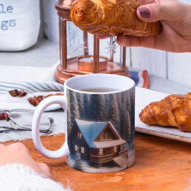 Winterhütte im Wald Kaffeetasse (Von Creator hochgeladen)