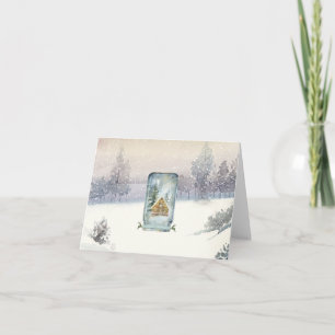 Winterhütte Weihnachten Karte