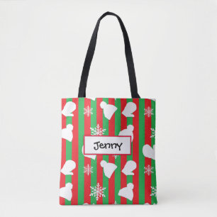 Winterhütten, Weihnachtsmilben und weiße Schneeflo Tasche