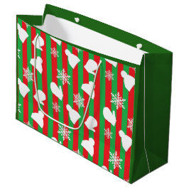 Winterhütten, Weihnachtsmilben, weiße Schneeflocke Große Geschenktüte