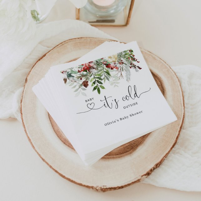 Winterimmergrüne Babydusche Serviette (Von Creator hochgeladen)