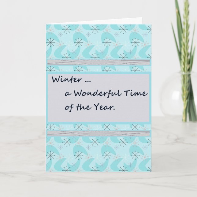 Winterjubiläum für die blauen Schneeflocken von Hu Karte (Vorderseite)