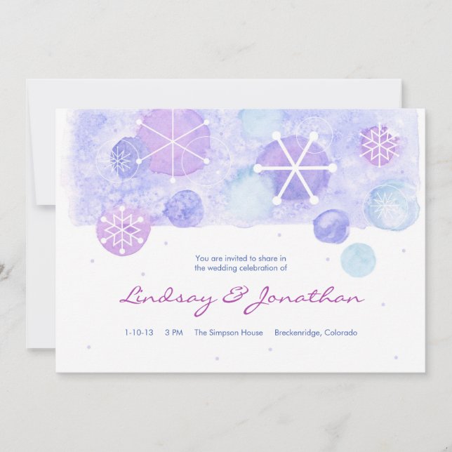 Winterjuwelen Einladung zur Hochzeit (Vorderseite)