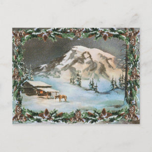 WINTERKABIN & PINE CONS VON SHARON SHARPE POSTKARTE