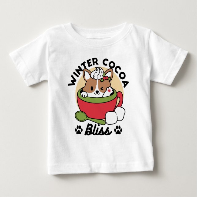 Winterkakaoglas - Niedlicher Hund im Design von Ta Baby T-shirt (Vorderseite)