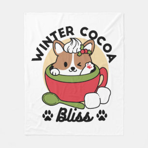 Winterkakaoglas - Niedlicher Hund im Design von Ta Fleecedecke