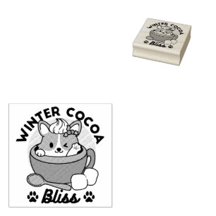 Winterkakaoglas - Niedlicher Hund im Design von Ta Gummistempel