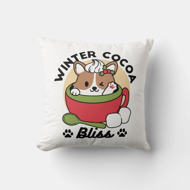 Winterkakaoglas - Niedlicher Hund im Design von Ta Kissen (Vorderseite)