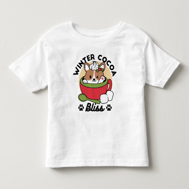 Winterkakaoglas - Niedlicher Hund im Design von Ta Kleinkind T-shirt (Vorderseite)