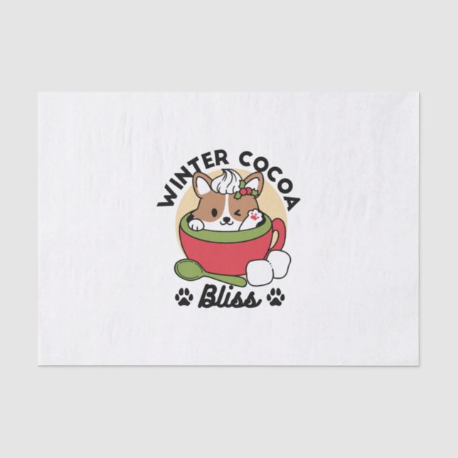 Winterkakaoglas - Niedlicher Hund im Design von Ta Seidenpapier (Vorderseite)