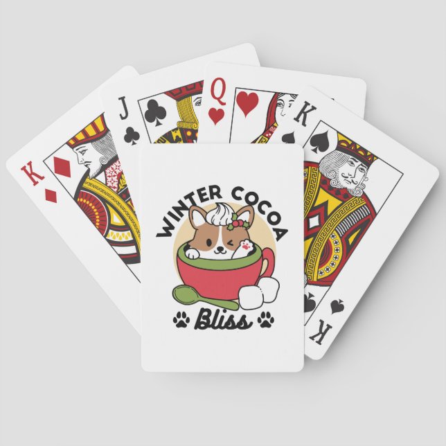 Winterkakaoglas - Niedlicher Hund im Design von Ta Spielkarten (Rückseite)