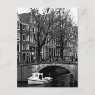 Winterkanal-Szene in Amsterdam Postkarte