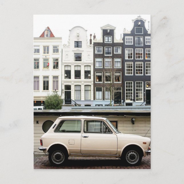 Winterkanalszene von Amsterdam Postkarte (Vorderseite)