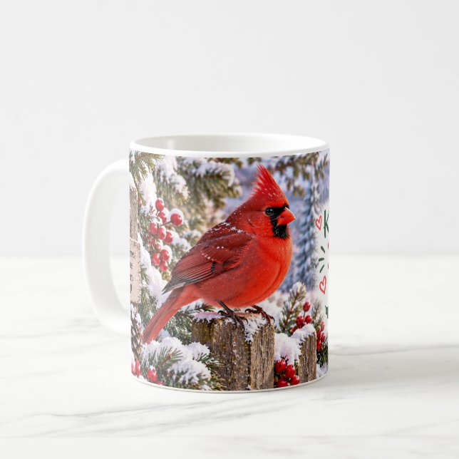 Winterkardinal - Halte Deinen Geist Hell Kaffeetasse (Vorderseite Links)