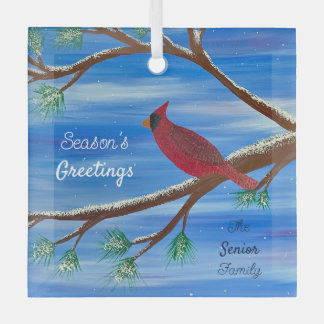 Winterkardinal Ornament Aus Glas